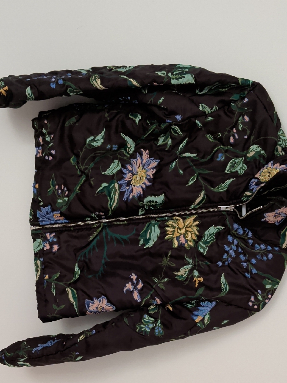 Anthropologie Brown Floral Embroidery Bomber Jacket